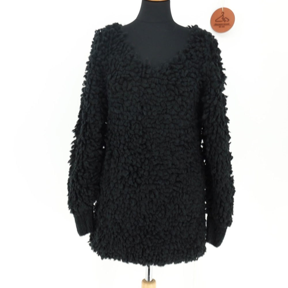 Diesel Handmade M-Permany Wool Alpaca Blend Oversized Shaggy Sweater XXS Black